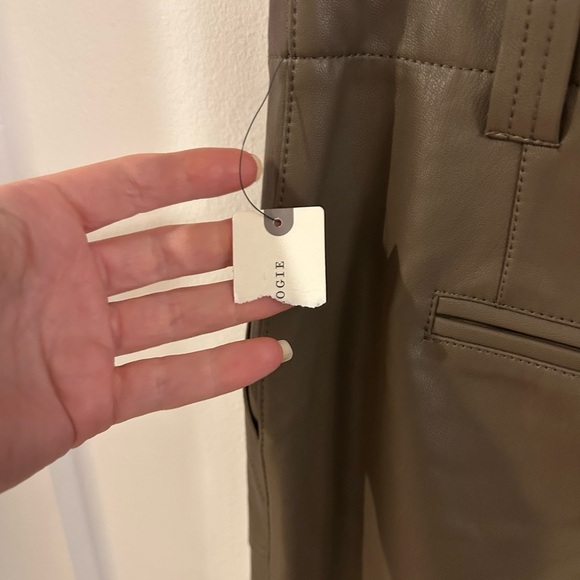 Anthropologie Maeve The Naomi Wide-Leg Flare Pants Faux Leather Edition - Picture 5 of 7